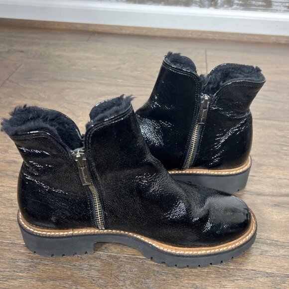 \PAUL GREEN Natick Faux Fur Lined Boot Crinkle Leather Black Women's Sz 6 US - Picture 6 of 11